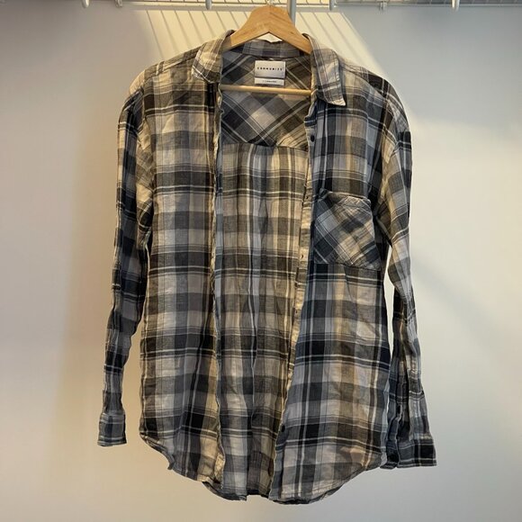 ARITZIA Community Cotton/Linen Checkered Shirt - Picture 1 of 4